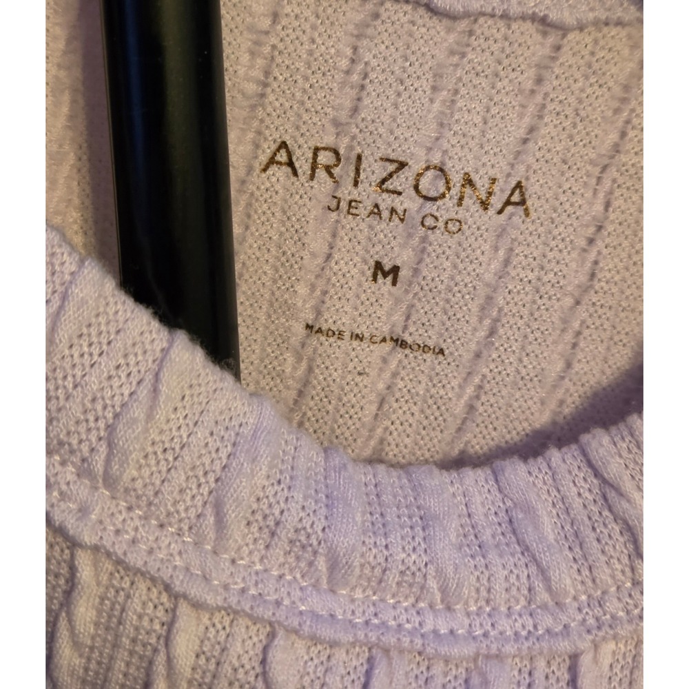 Arizona‎ Ribbed Cropped Tank Top Women's Size Medium Purple - Picture 2 of 9